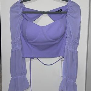 Nasty Gal open back tie blouse